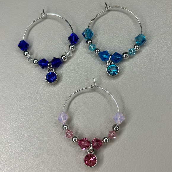 Handmade Gem Wine Charms (3) - Picture 2 of 2